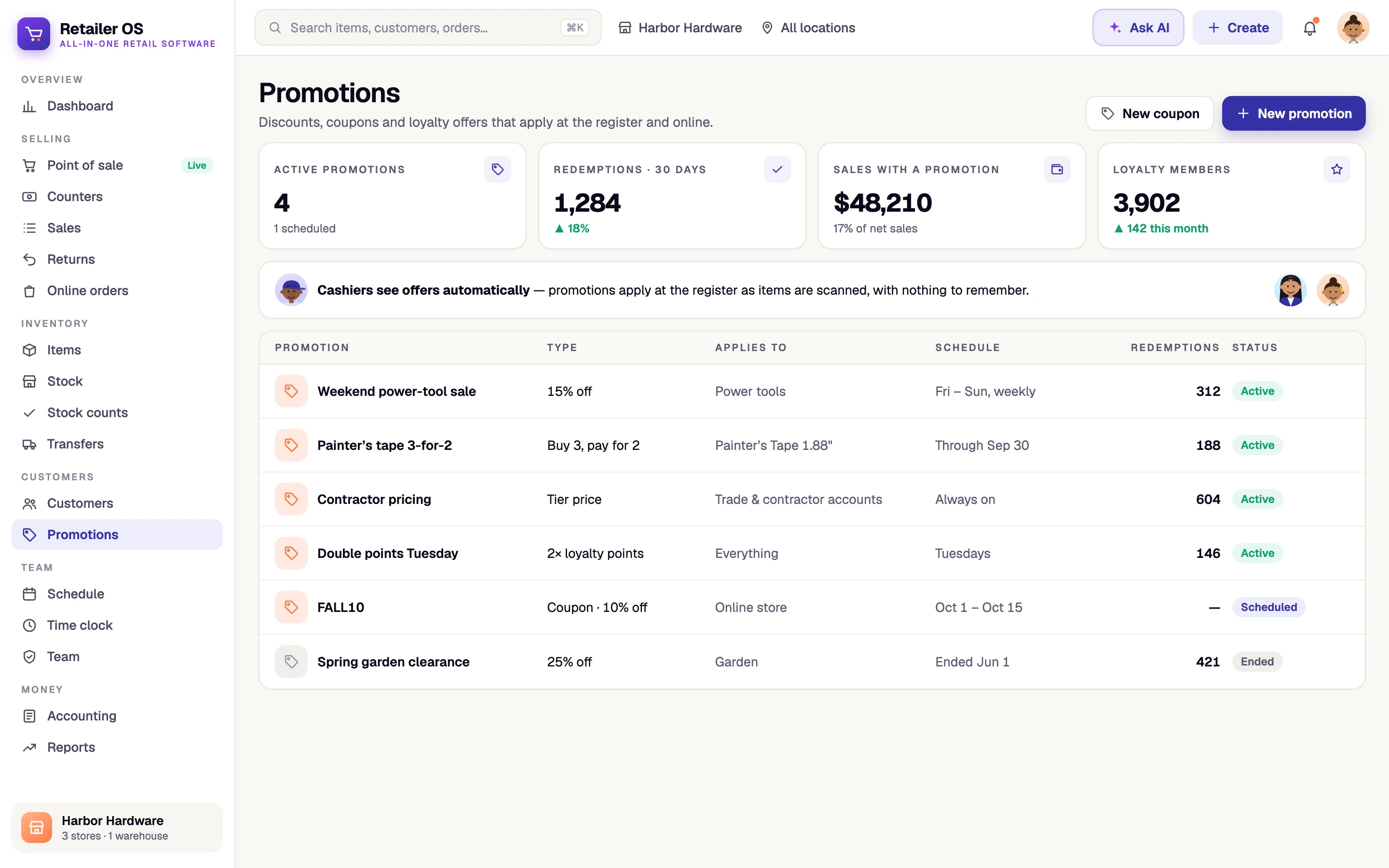 Retailer OS — Promotions & loyalty